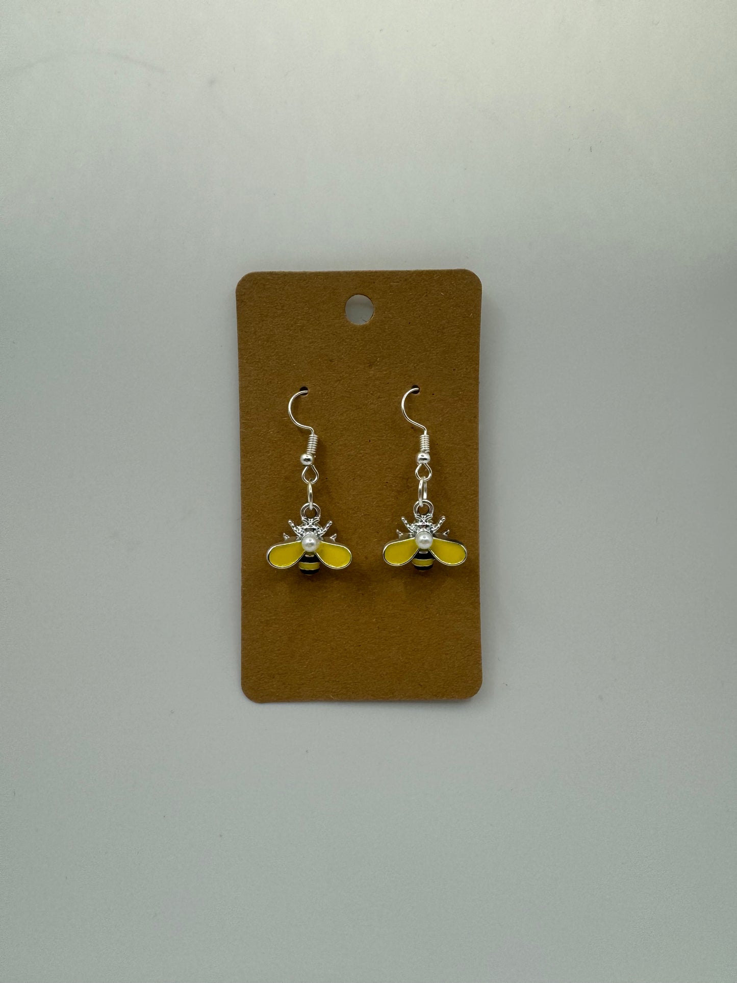 Yellow bee earrings