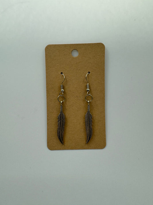 Silver leaf earrings