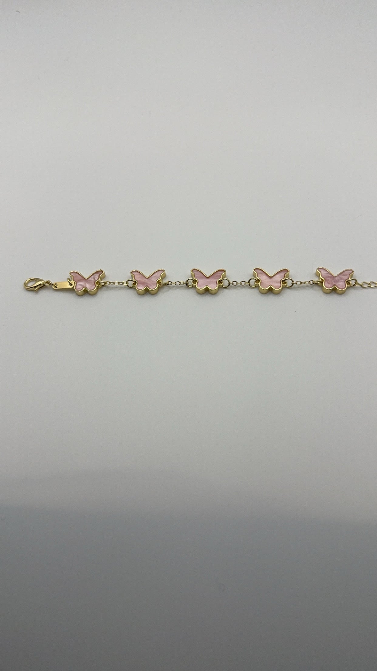 Baby pink butterfly bracelet