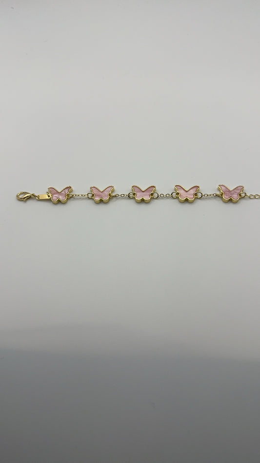 Baby pink butterfly bracelet