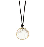 Clear crystal Quartz gold pendant necklace