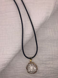 Clear crystal Quartz gold pendant necklace